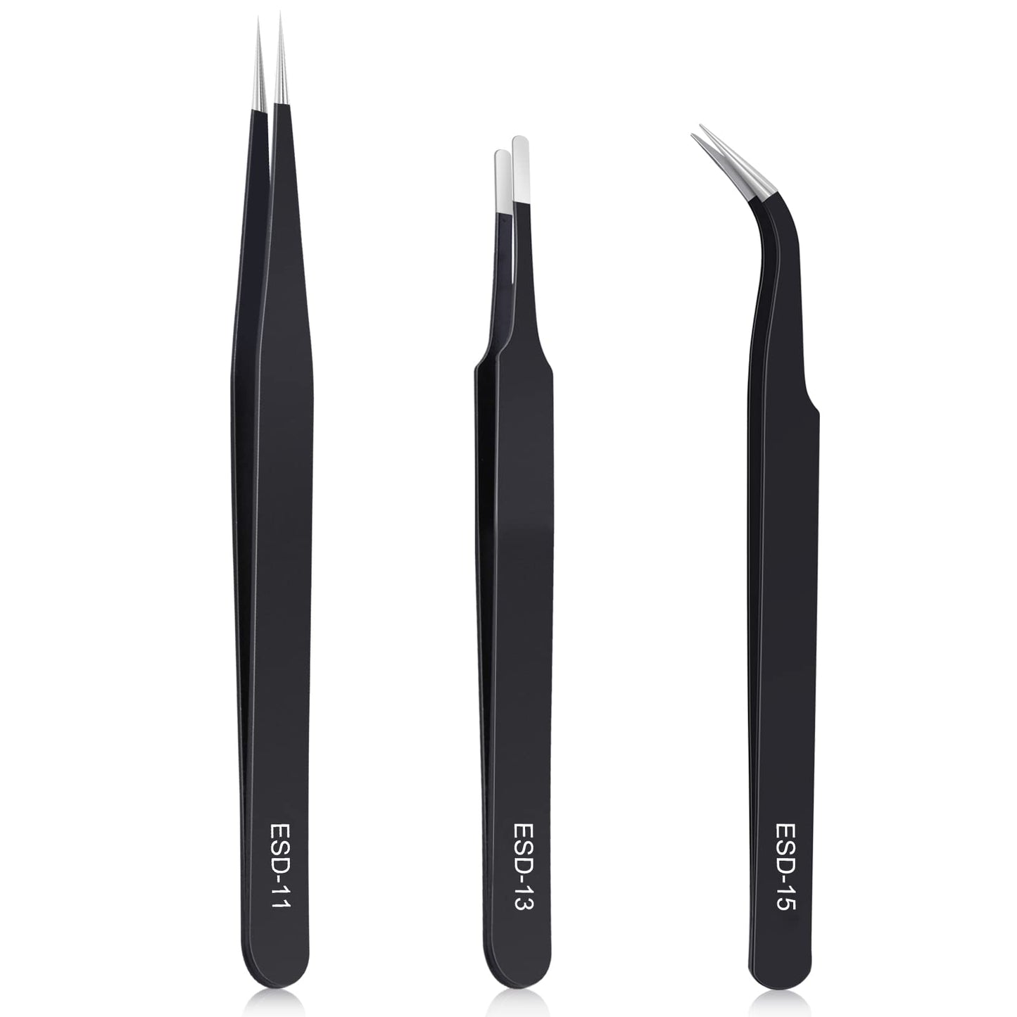 Stainless Steel Eyebrow Tweezer Set (3pcs)
