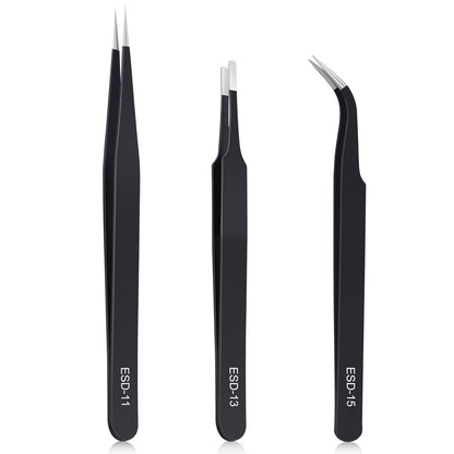 Stainless Steel Eyebrow Tweezer Set (3pcs)