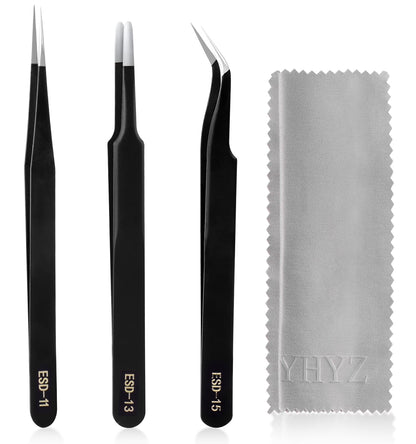 Stainless Steel Eyebrow Tweezer Set (3pcs)